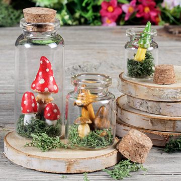 Söta svampar i miniglasflaskor
